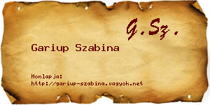 Gariup Szabina névjegykártya
