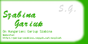 szabina gariup business card